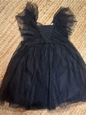 H&M Black Tulle Ruffle-Shoulder Dress for Girls 3T